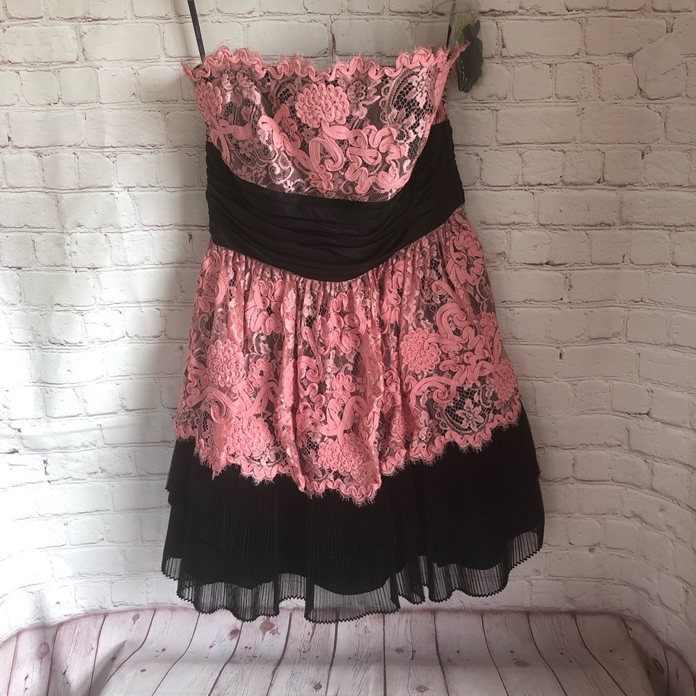 [Betsey Johnson] pink lace Party Dress short, prom